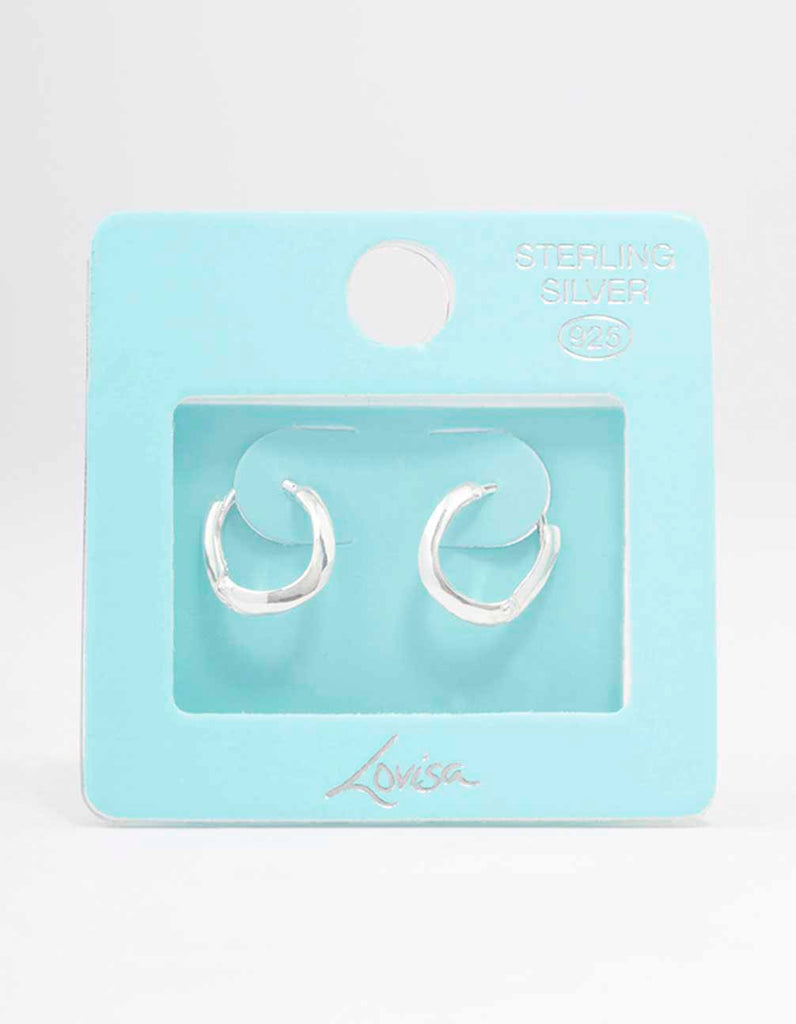 Sterling Silver Chubby Hoop Earrings