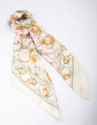 Fabric Floral Chain Printed Scarf - link has visual effect only