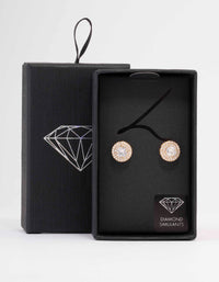 Gold Round Stone Ornate Stud Earrings - link has visual effect only