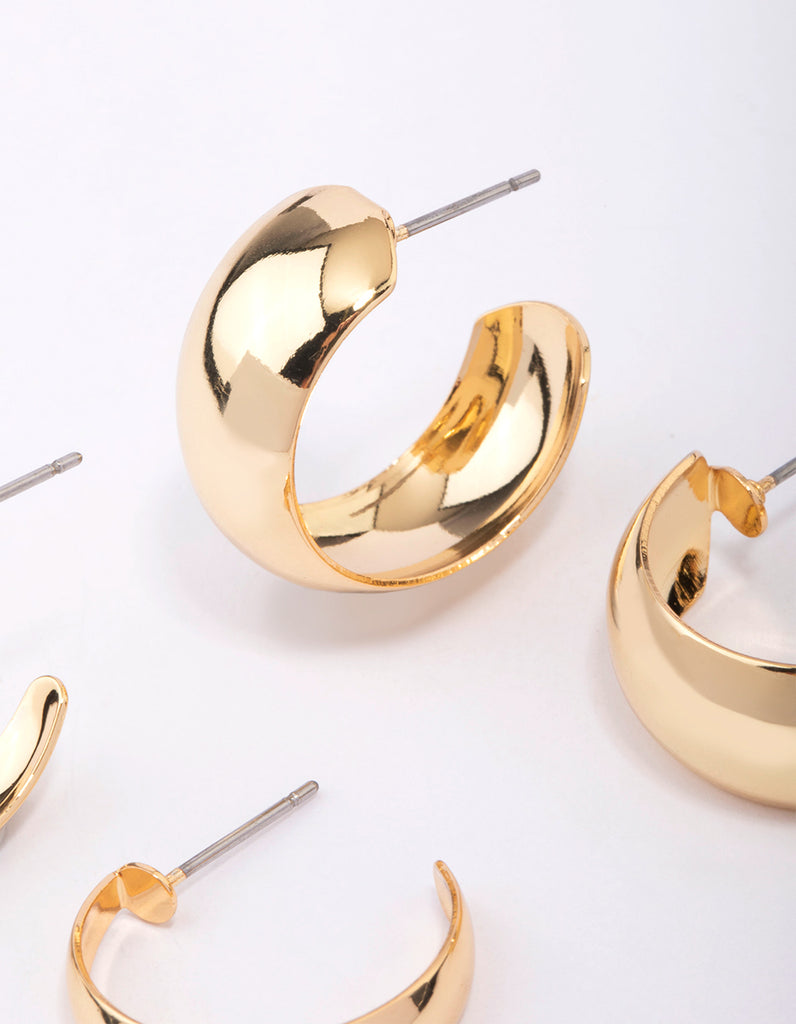 Gold Plated Classic Hoop Earring Pack