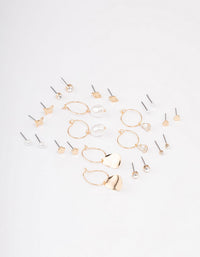 Gold Diamante Leaf Earring 12-Pack - link has visual effect only