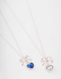 Silver Heart & Bow Necklace Pack - link has visual effect only