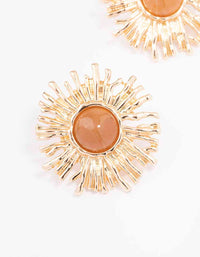 Gold Small Sun Stud Earrings - link has visual effect only