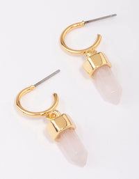 Gold Plated Rose Quartz Drop Earrings - link has visual effect only