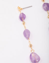 Gold Plated Trail Amethyst Drop Earrings - link has visual effect only