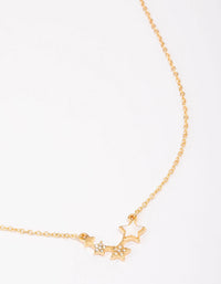 Gold Plated Star Trail Cubic Zirconia Pendant Necklace - link has visual effect only