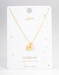 Gold Plated Mini Flower Semi-Precious Pendant Necklace - link has visual effect only