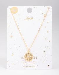 Gold Plated Swirl Sun Pendant Necklace - link has visual effect only