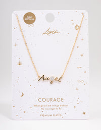 Gold Plated Angel Script Necklace - link has visual effect only