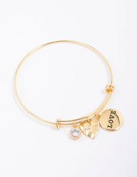 Gold Plated Disc Charm Bangle - link has visual effect only