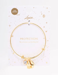 Gold Plated Disc Charm Bangle - link has visual effect only