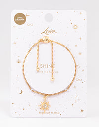 Gold Plated Cubic Zirconia Star Toggle Bracelet - link has visual effect only