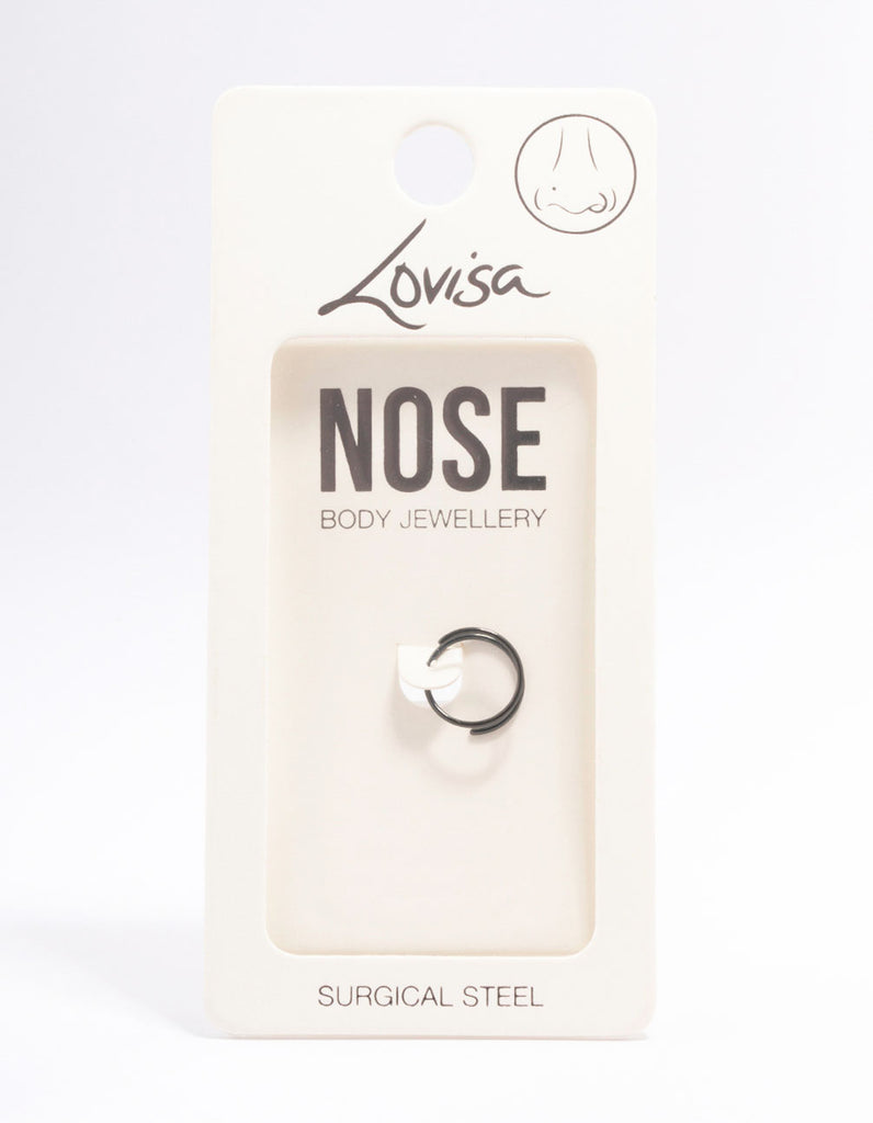 Black Surgical Steel Twisted Nose Ring - Lovisa