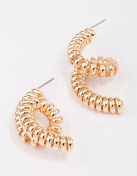 Gold Coil Spring Drop Earrings - link has visual effect only