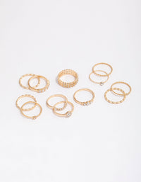 Gold Glamorous Rope Ring Pack - link has visual effect only