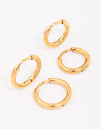 Gold Plated Surgical Steel Classic Hoop Earring 2-Pack - link has visual effect only