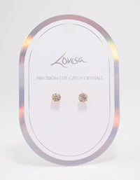 Gold Crystal Stud Earrings 7mm - link has visual effect only