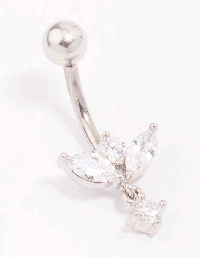 Titanium Cubic Zirconia Teardrop Dangle Belly Piercing - Lovisa