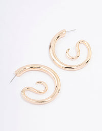 Gold Medium Swirl Hoop Earrings - link has visual effect only