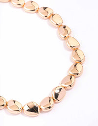 Gold Oval Small Pebble Necklace - link has visual effect only