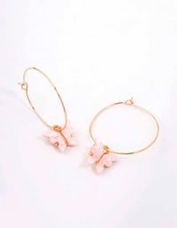 Gold Fine Butterfly Hoop Earrings - link has visual effect only