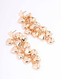 Gold Cascading Heart Drop Earrings - link has visual effect only