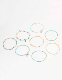 Gold Mixed Facet Pearly Beaded Bracelet Pack - link has visual effect only