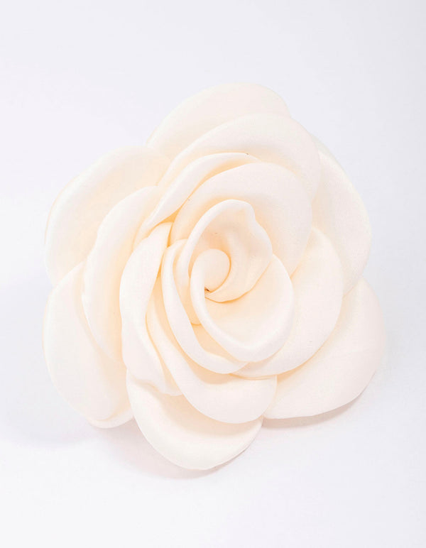 Cream Rosette Hair Tie