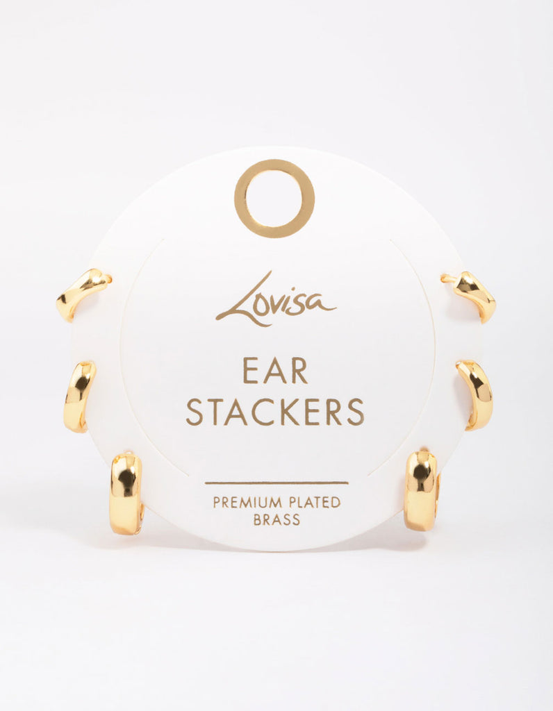 Gold Plated Graduating Hoop Earring 3-Pack