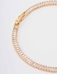 Gold Plated Crystal Baguette Tennis Bracelet - link has visual effect only