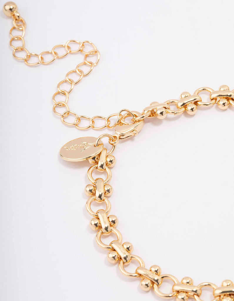 Gold Plated Interlocking Chain Bracelet