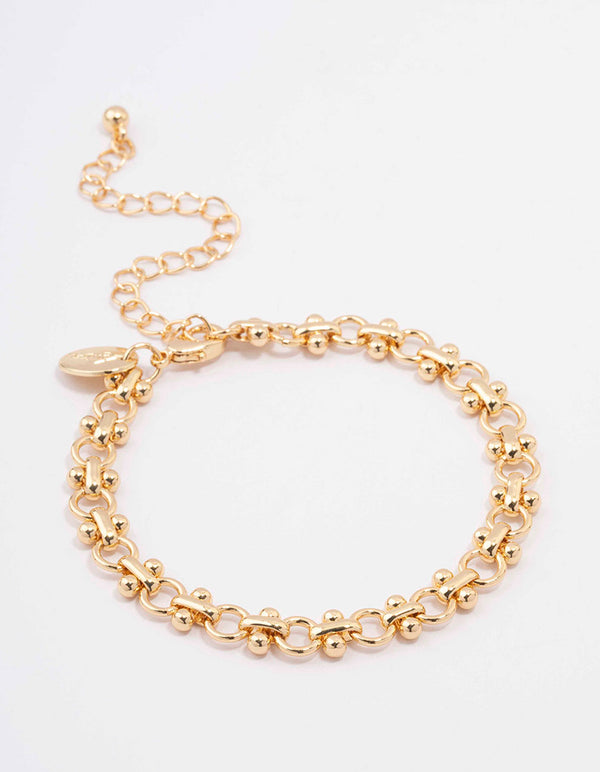 Gold Plated Interlocking Chain Bracelet