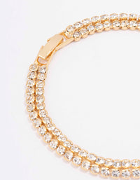 Gold Plated Double Classic Tennis Bracelet - link has visual effect only