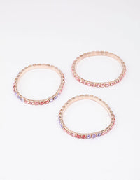 Rose Gold Diamante Stretch Bracelet 3-Pack - link has visual effect only