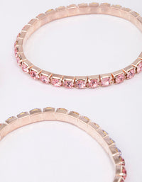 Rose Gold Diamante Stretch Bracelet 3-Pack - link has visual effect only