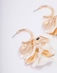 Gold Mixed Petal Drop Earrings - link has visual effect only