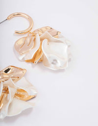 Gold Mixed Petal Drop Earrings - link has visual effect only