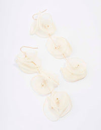 Gold & Cream Petal Drop Earrings - link has visual effect only