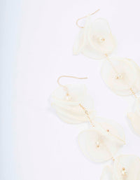 Gold & Cream Petal Drop Earrings - link has visual effect only