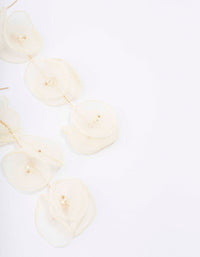 Gold & Cream Petal Drop Earrings - link has visual effect only