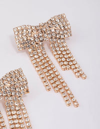 Gold Dazzling Bow Drop Earrings - link has visual effect only