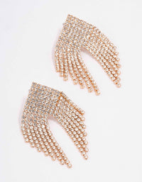 Gold Triangular Diamante Drop Earrings - link has visual effect only