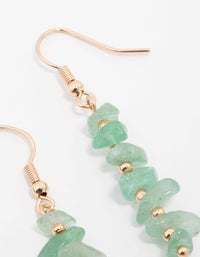 Green Aventurine Chip Stack Drop Earrings - link has visual effect only