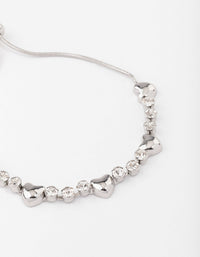 Silver Heart & Diamante Bracelet - link has visual effect only