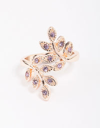 Rose Gold Floral Leaf Wrap Ring - link has visual effect only