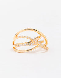 Gold Plated Thin Wrapped Cubic Zirconia Ring - link has visual effect only