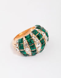 Gold Emerald Stripe Dazzling Ring - link has visual effect only