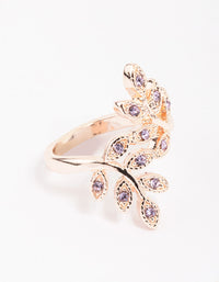Rose Gold Floral Leaf Wrap Ring - link has visual effect only