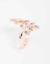 Rose Gold Floral Leaf Wrap Ring - link has visual effect only