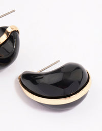 Black & Gold Teardrop Earrings - link has visual effect only